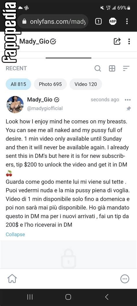 mady gio onlyfans leak|Mady Gio Nude Doggy Style Sex OnlyFans Video Leaked